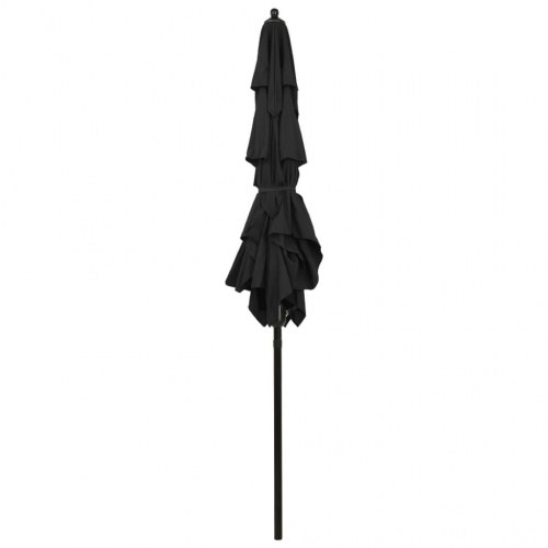 Parasol med 3 niveauer 2 x 2 m - sort