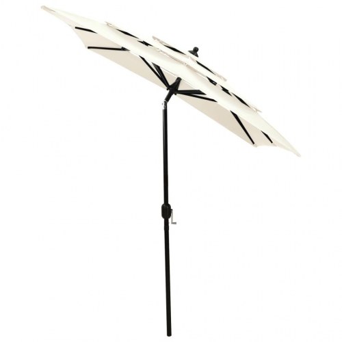 Parasol 2 x 2 m med aluminiumsstang i 3 niveauer - sandfarvet