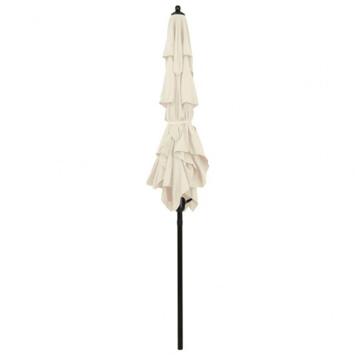 Parasol 2 x 2 m med aluminiumsstang i 3 niveauer - sandfarvet