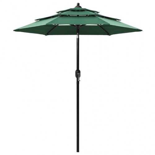 Parasol 2 m aluminiumsstang 3 niveauer grøn