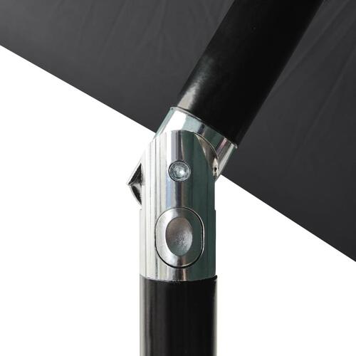 Parasol 2 m aluminiumsstang 3 niveauer antracitgrå