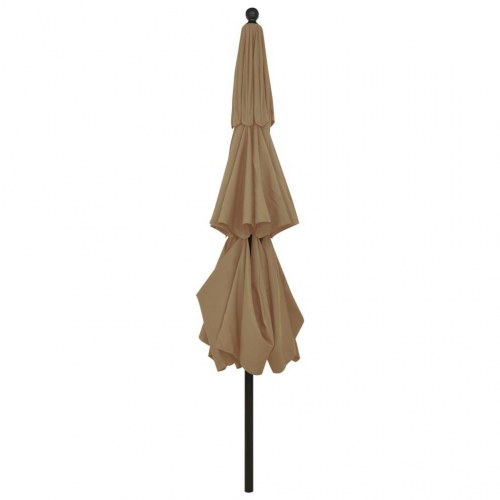 Parasol med aluminiumsstang 3,5 m - 3 niveauer, gråbrun