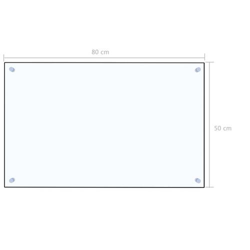 Stænkplade 80x50 cm hærdet glas gennemsigtig