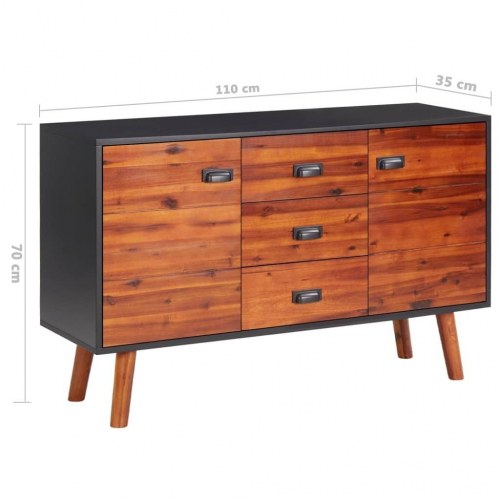 Skænk 110x35x70 cm massivt akacietræ og MDF