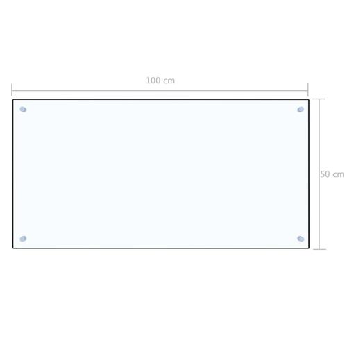 Stænkplade 100x50 cm hærdet glas gennemsigtig