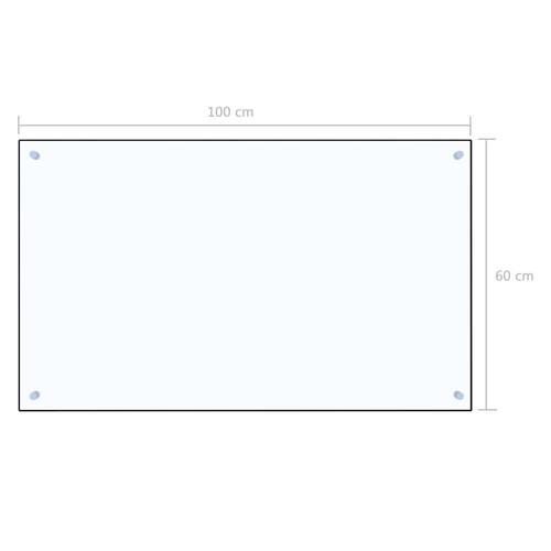 Stænkplade 100x60 cm hærdet glas gennemsigtig