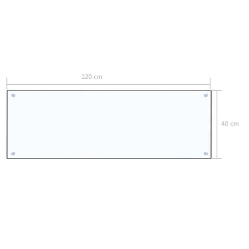 Stænkplade til køkkenet 120 x 40 cm hærdet glas transparent