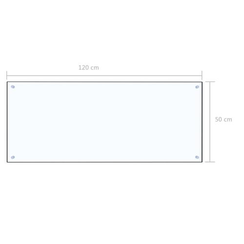 Stænkplade til køkkenet 120 x 50 cm hærdet glas transparent