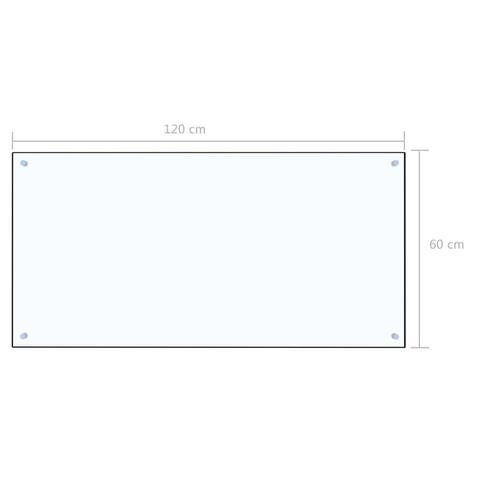 Stænkplade til køkkenet 120 x 60 cm hærdet glas transparent
