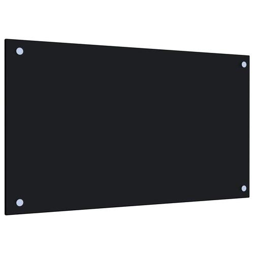 Stænkplade 70x40 cm hærdet glas sort