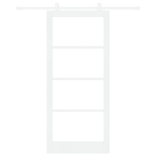 Glidende Dør med Hardware Sæt 'ORKDAL'Hvid Massivt Træ & Glas&& Indvendig Dør med Glas 'ORKDAL'Hvid 93x211x4 cm