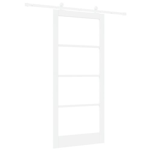 Glidende Dør med Hardware Sæt 'ORKDAL'Hvid Massivt Træ & Glas&& Indvendig Dør med Glas 'ORKDAL'Hvid 93x211x4 cm