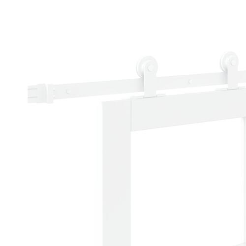 Glidende Dør med Hardware Sæt 'ORKDAL'Hvid Massivt Træ & Glas&& Indvendig Dør med Glas 'ORKDAL'Hvid 93x211x4 cm