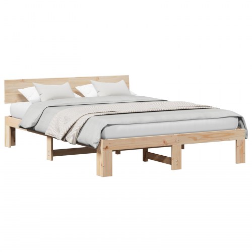Sengestel 150 x 200 cm i massiv fyrretræ - naturfarvet