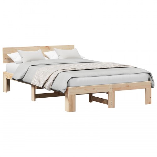 Sengestel naturfarvet 135 x 190 cm i massivt fyrretræ
