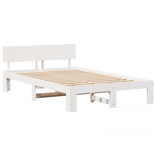 Sengestel med hovedgærde - hvid - 135 x 190 cm