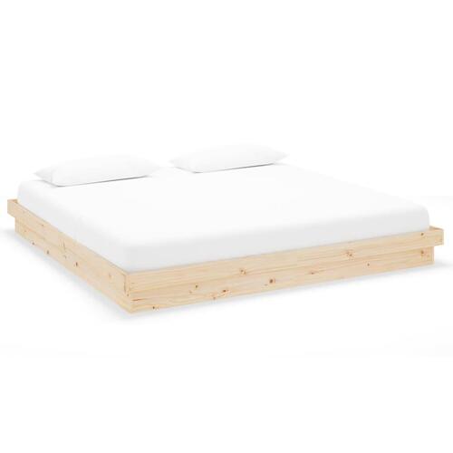 Sengeramme uden madras 200x200 cm massivt træ