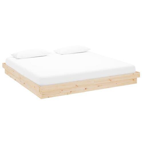 Sengeramme uden madras 200x200 cm massivt træ
