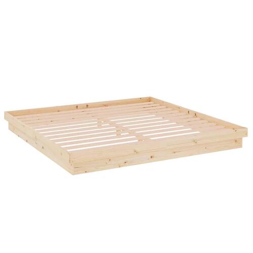 Sengeramme uden madras 200x200 cm massivt træ