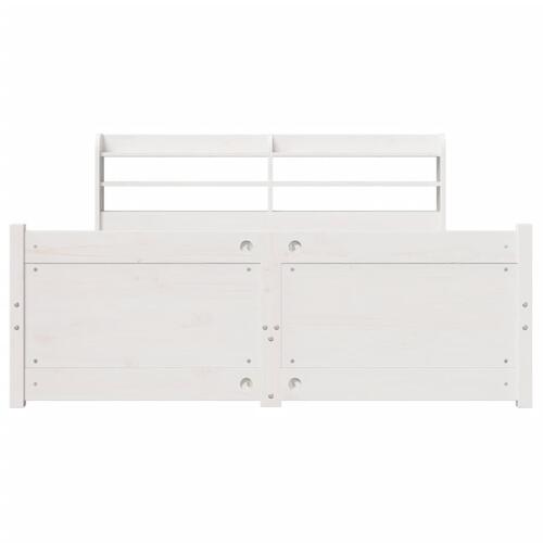 Sengeramme med sengegavl 120x190 cm massivt fyrretræ hvid