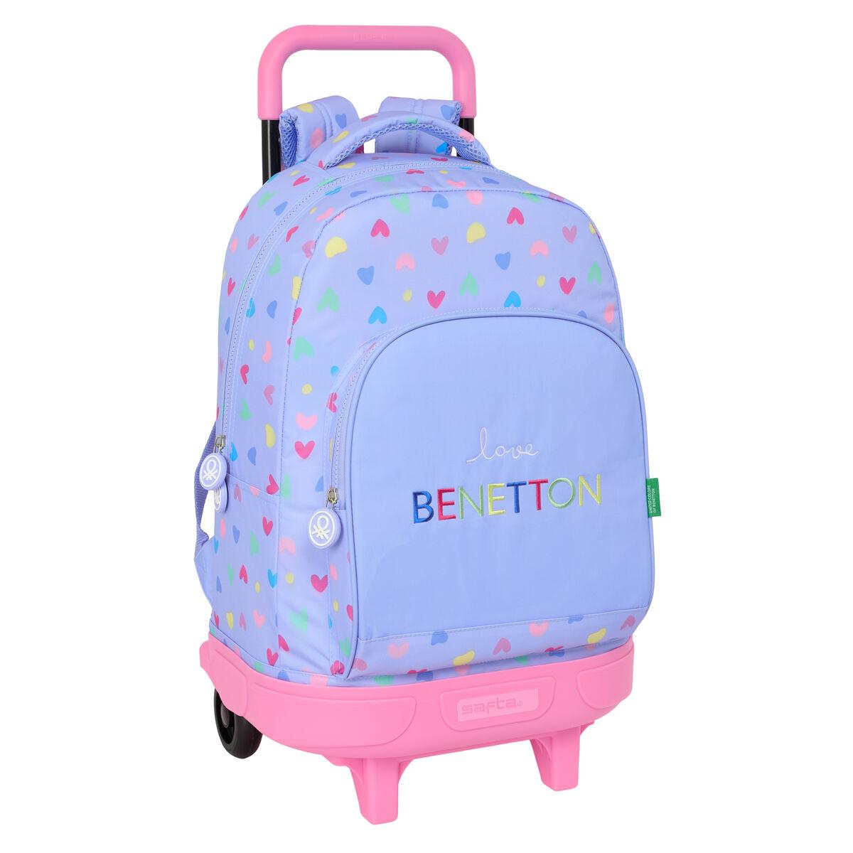 Skoletaske Benetton - lila/syren trolley 33 × 45 × 22 cm