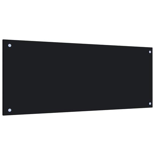 Stænkplade 100x40 cm hærdet glas sort