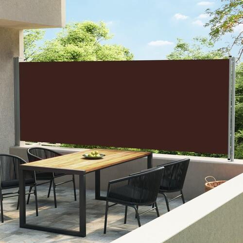 Sammenrullelig sidemarkise til terrassen 600x170 cm brun