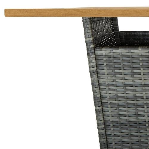Barbord 80x80x110 cm polyrattan og massivt akacietræ grå