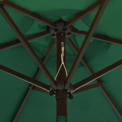 Parasol med LED-lys 200x211 cm aluminium grøn