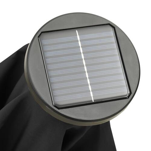 Parasol med LED-lys 200x211 cm aluminium sort