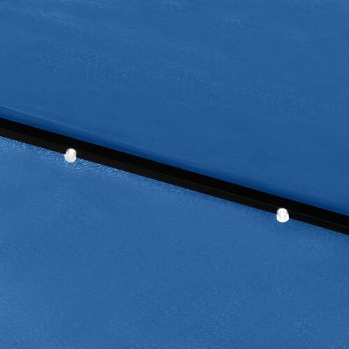 Parasol med stålstang og LED-lys 2x3 m sort
