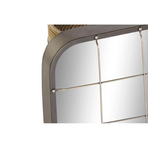 Vægspejl Sort Metal Gylden (45.5 x 7.5 x 55 cm)