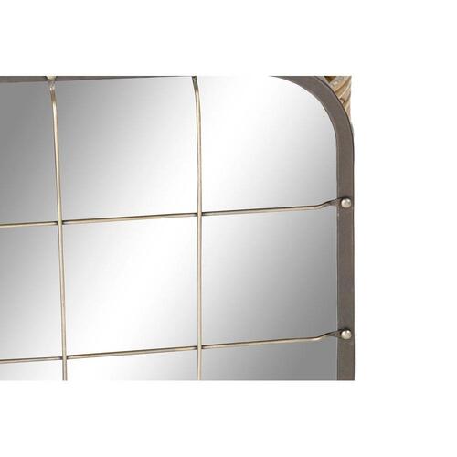 Vægspejl Sort Metal Gylden (45.5 x 7.5 x 55 cm)