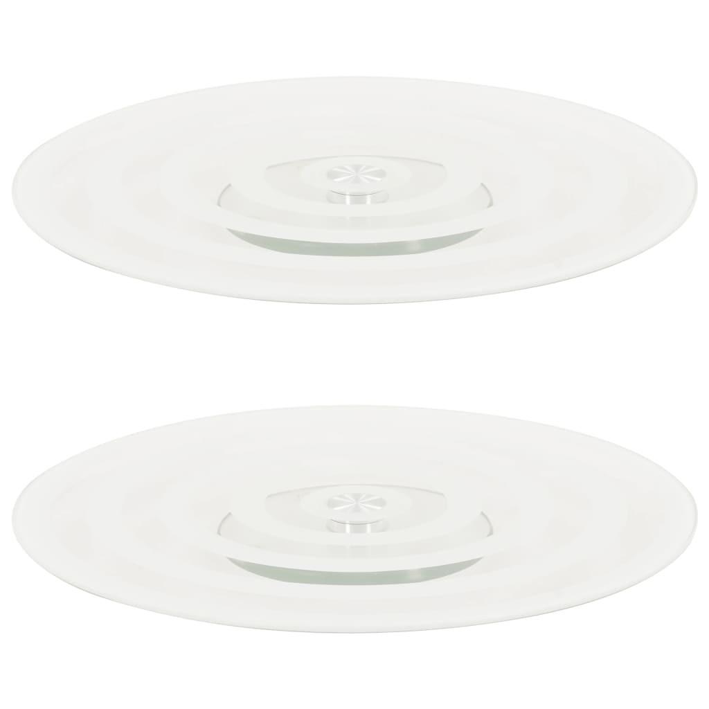 Roterende serveringstallerkener 2 stk. 30 cm hærdet glas