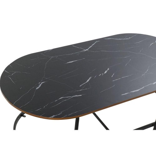 Spisebord i træ, krystal og jern - 99,5 × 50 × 40 cm, sort/oval