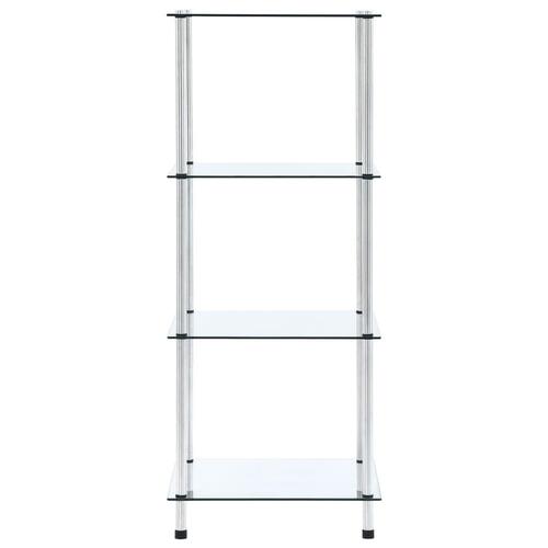 Reol 4 hylder 40x40x100 cm hærdet glas transparent