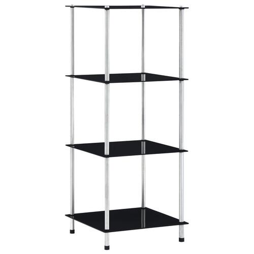 Reol 4 hylder 40x40x100 cm hærdet glas sort