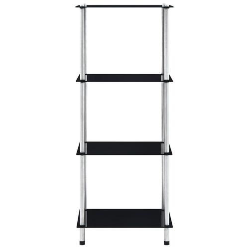 Reol 4 hylder 40x40x100 cm hærdet glas sort