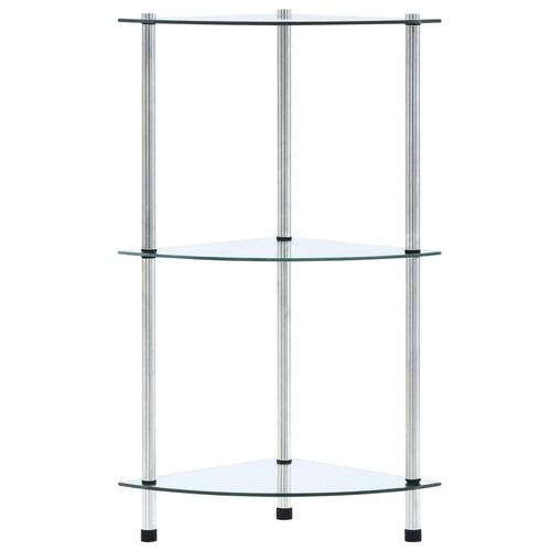Reol 3 hylder 30x30x67 hærdet glas transparent