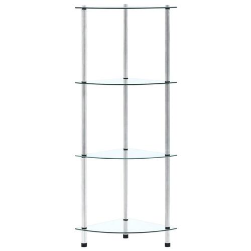 Reol 4 hylder 30x30x100 cm hærdet glas transparent