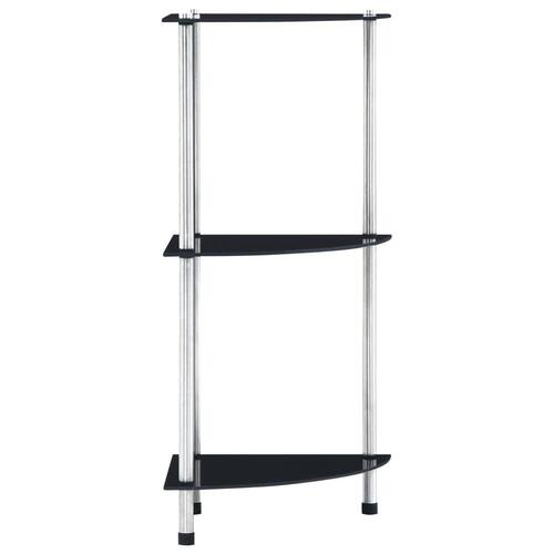 Reol 3 hylder 30x30x67 cm hærdet glas sort