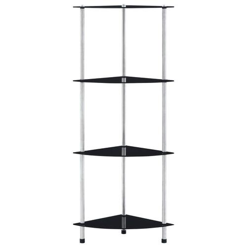 Reol 4 hylder 30x30x100 cm hærdet glas sort