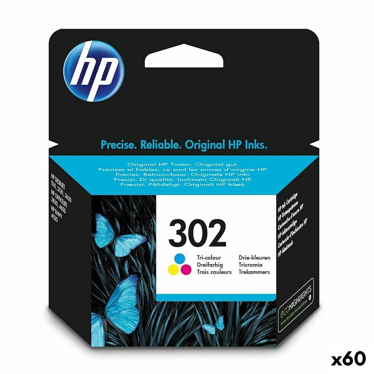 Original blækpatron HP Officejet 3830 All-in-One Nº 302 Tricolour (60 enheder)