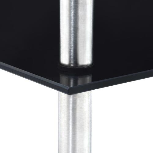 Reol 5 hylder 30x30x130 cm hærdet glas sort