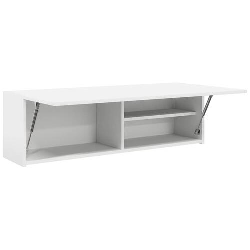 Væghængt badeværelsesskab 100x25x30 cm konstrueret træ hvid (OUTLET A+)