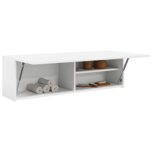 Væghængt badeværelsesskab 100x25x30 cm konstrueret træ hvid (OUTLET C)