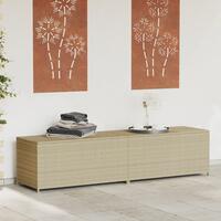 Opbevaringsboks til haven 469 l polyrattan beige