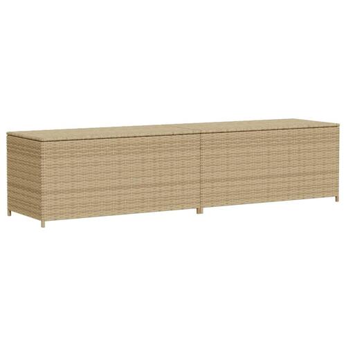 Opbevaringsboks til haven 469 l polyrattan beige (OUTLET A)