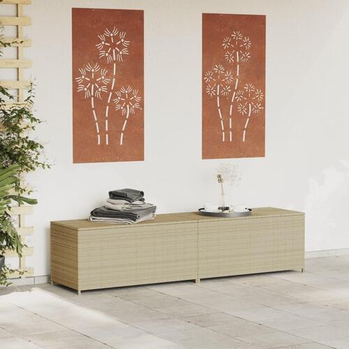 Opbevaringsboks til haven 469 l polyrattan beige (OUTLET A)