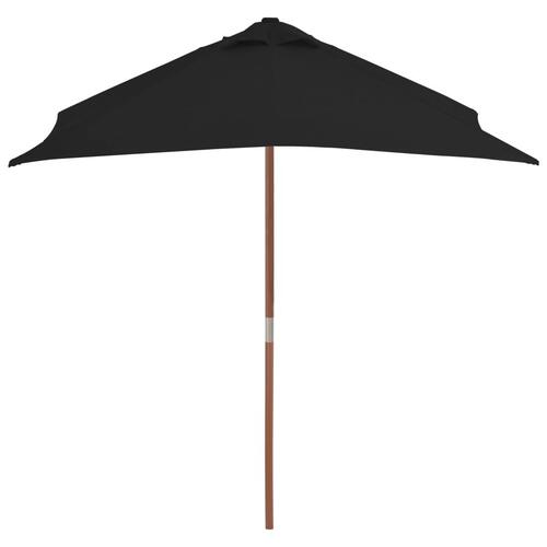 Haveparasol 150x200 cm træstang sort